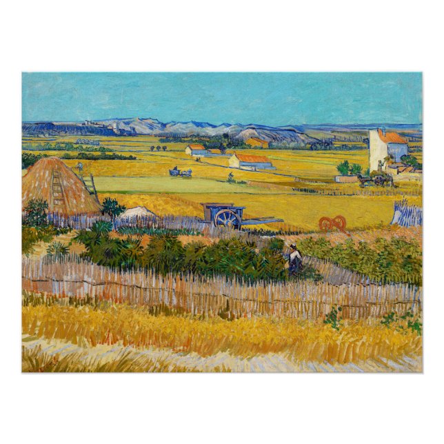 Vincent van Gogh - Harvest at La Crau Poster (Front)
