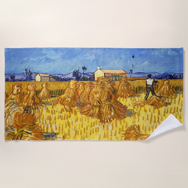 Vincent van Gogh - Harvest in Provence Beach Towel (Front)