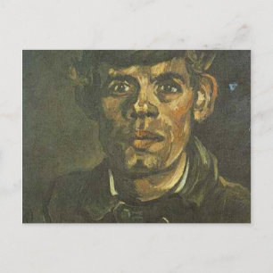 vincent van gogh head of a young peasant in a peak postcard