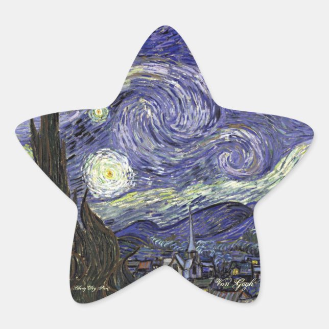 VINCENT VAN GOGH HOLIDAY STICKERS - STARRY NIGHT (Front)