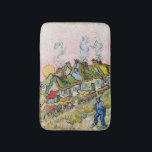 Vincent van Gogh - Houses and Figure Bath Mat<br><div class="desc">Houses and Figure / Thatched Cottages in the Sunshine Reminiscence of the North - Vincent van Gogh,  1890</div>