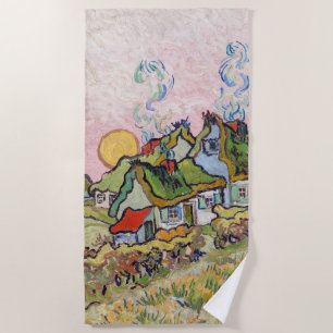 Vincent van Gogh - Houses and Figure Beach Towel