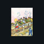 Vincent van Gogh - Houses and Figure Canvas Print<br><div class="desc">Houses and Figure / Thatched Cottages in the Sunshine Reminiscence of the North - Vincent van Gogh,  1890</div>