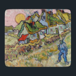 Vincent van Gogh - Houses and Figure Cutting Board<br><div class="desc">Houses and Figure / Thatched Cottages in the Sunshine Reminiscence of the North - Vincent van Gogh,  1890</div>