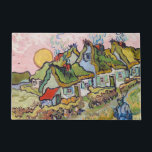 Vincent van Gogh - Houses and Figure Doormat<br><div class="desc">Houses and Figure / Thatched Cottages in the Sunshine Reminiscence of the North - Vincent van Gogh,  1890</div>