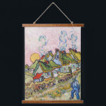 Vincent van Gogh - Houses and Figure Hanging Tapestry<br><div class="desc">Houses and Figure / Thatched Cottages in the Sunshine Reminiscence of the North - Vincent van Gogh,  1890</div>