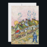Vincent van Gogh - Houses and Figure Invitation<br><div class="desc">Houses and Figure / Thatched Cottages in the Sunshine Reminiscence of the North - Vincent van Gogh,  1890</div>