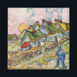 Vincent van Gogh - Houses and Figure Magnet<br><div class="desc">Houses and Figure / Thatched Cottages in the Sunshine Reminiscence of the North - Vincent van Gogh,  1890</div>