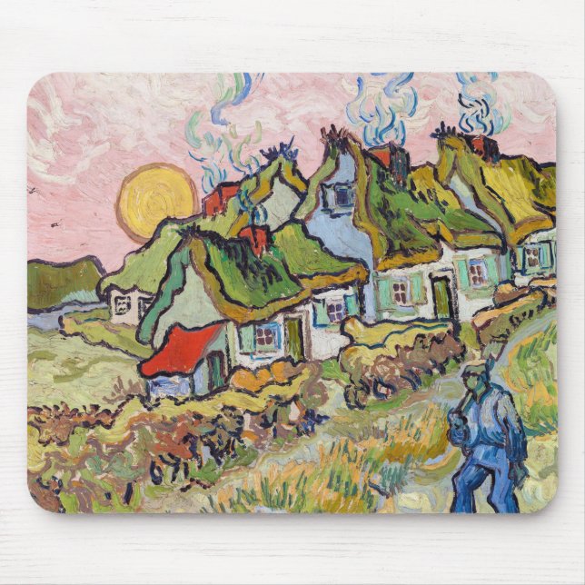 Vincent van Gogh - Houses and Figure Mouse Pad (Front)