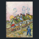 Vincent van Gogh - Houses and Figure Notebook<br><div class="desc">Houses and Figure / Thatched Cottages in the Sunshine Reminiscence of the North - Vincent van Gogh,  1890</div>