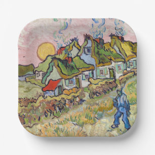 Vincent van Gogh - Houses and Figure Paper Plate