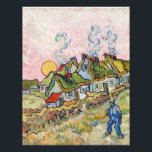 Vincent van Gogh - Houses and Figure Photo Print<br><div class="desc">Houses and Figure / Thatched Cottages in the Sunshine Reminiscence of the North - Vincent van Gogh,  1890</div>