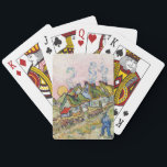 Vincent van Gogh - Houses and Figure Playing Cards<br><div class="desc">Houses and Figure / Thatched Cottages in the Sunshine Reminiscence of the North - Vincent van Gogh,  1890</div>