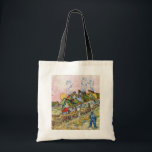 Vincent van Gogh - Houses and Figure Tote Bag<br><div class="desc">Houses and Figure / Thatched Cottages in the Sunshine Reminiscence of the North - Vincent van Gogh,  1890</div>