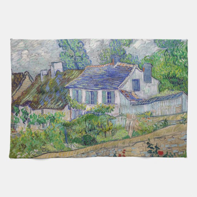 Vincent van Gogh - Houses at Auvers Tea Towel (Horizontal)