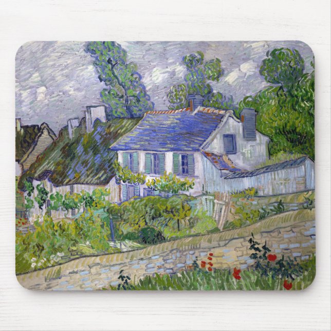 Vincent van Gogh, Houses in Auvers Mouse Pad (Front)