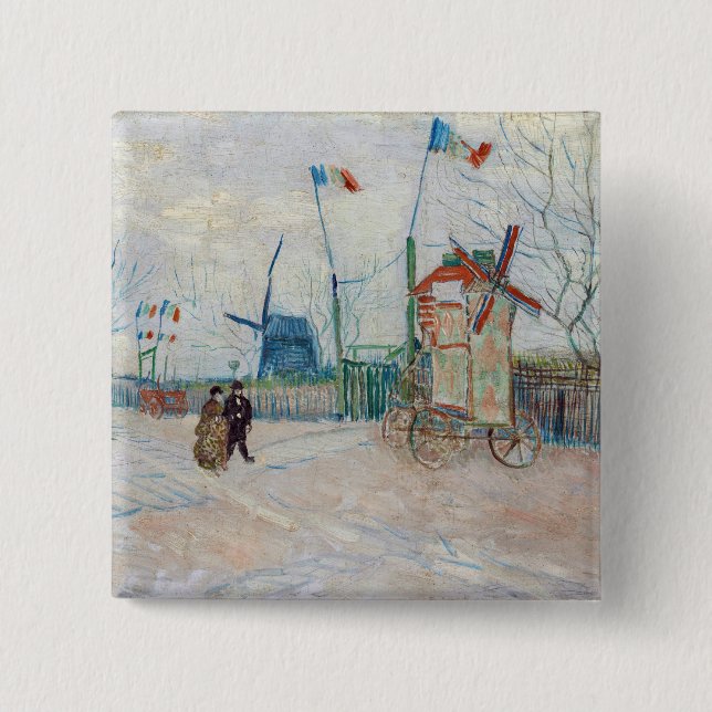 Vincent van Gogh - Impasse des Deux Freres 15 Cm Square Badge (Front)