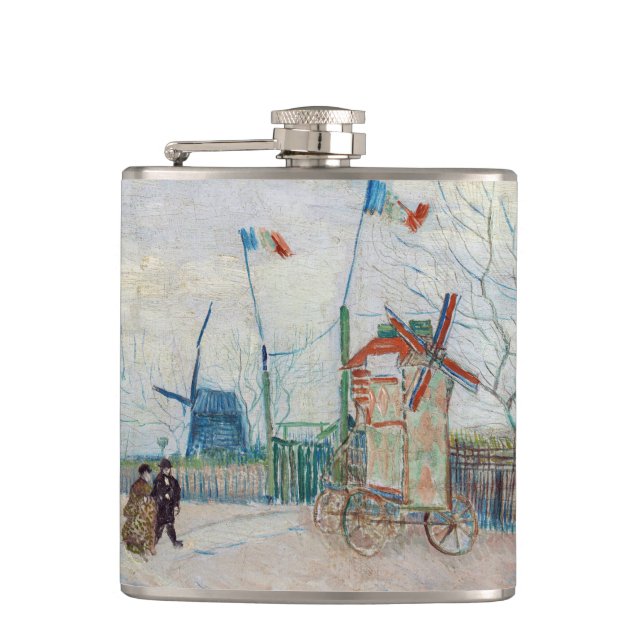 Vincent van Gogh - Impasse des Deux Freres Hip Flask (Front)
