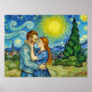 Vincent Van Gogh in love -- WONKY ART Poster