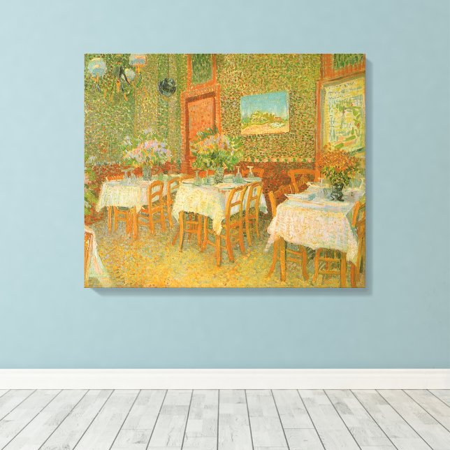 Vincent van Gogh - Interior of a Restaurant Canvas Print (Insitu(Wood Floor))