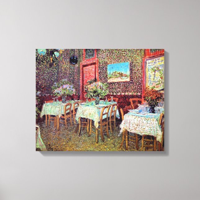 Vincent Van Gogh - Interior Of A Restaurant Canvas Print (Front)