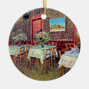 Vincent Van Gogh - Interior Of A Restaurant Ceramic Tree Decoration