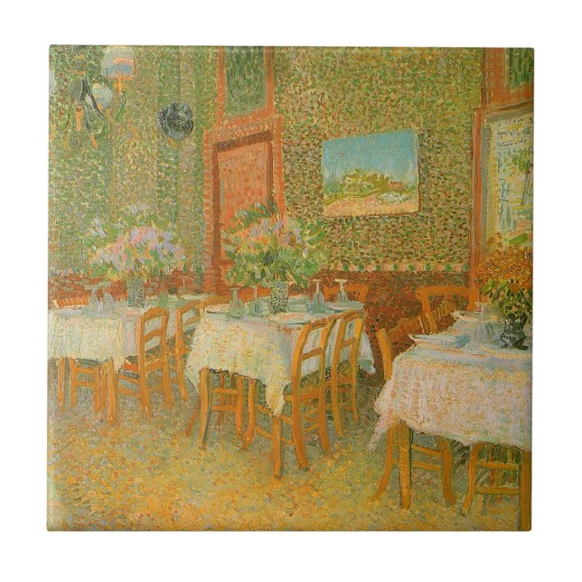 Vincent van Gogh - Interior of a Restaurant Tile (Front)