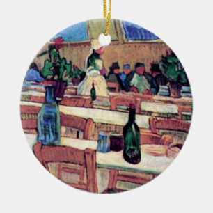 Vincent Van Gogh - Interior Of Restaurant Ceramic Tree Decoration