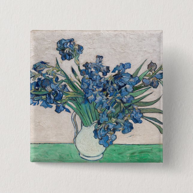 Vincent van Gogh - Irises 15 Cm Square Badge (Front)