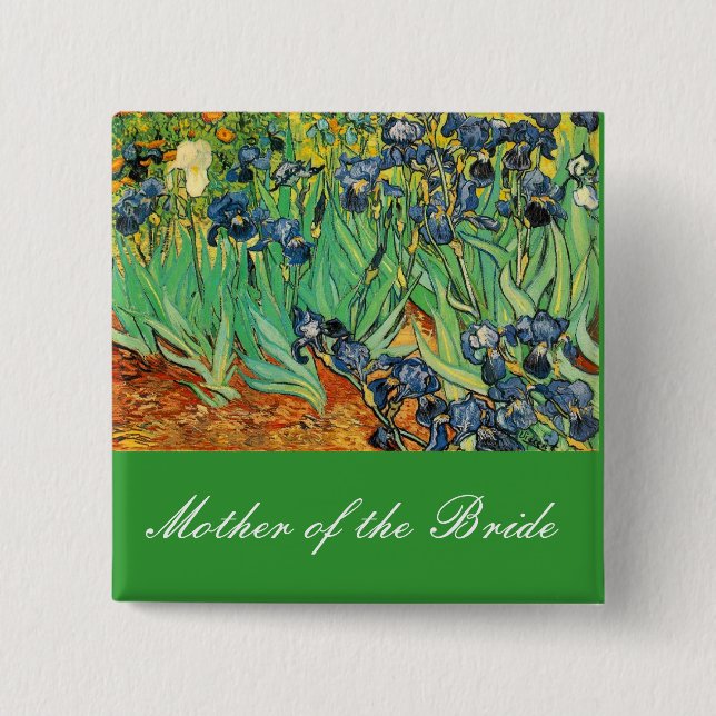 Vincent van Gogh,Irises 15 Cm Square Badge (Front)