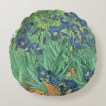 Vincent van Gogh | Irises, 1889 Round Cushion<br><div class="desc">Irises,  1889 | by Vincent van Gogh | Art Location: J. Paul Getty Museum,  Los Angeles,  USA | Dutch Artist | Image Collection Number: BAL40070</div>