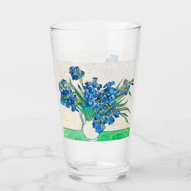 Vincent van Gogh IRISES AND ROSES drinking glass (Front)