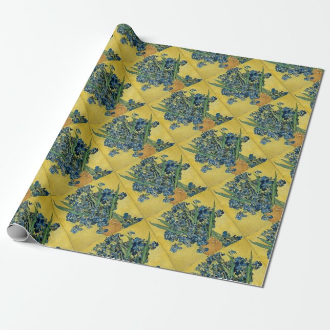 Vincent Van Gogh - Irises Art Work Wrapping Paper (Unrolled)