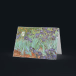 Vincent van Gogh - Irises Card<br><div class="desc">Irises (1889) by Van Gogh is a vintage post impressionism fine art floral nature painting. A group of purple bearded irises and a single white iris flower growing in a garden. It was one of his first paintings while he was at the asylum in Saint-Remy-de-Provence. In 1987 it became the...</div>