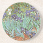 Vincent van Gogh - Irises Coaster<br><div class="desc">Irises (1889) by Van Gogh is a vintage post impressionism fine art floral nature painting. A group of purple bearded irises and a single white iris flower growing in a garden. It was one of his first paintings while he was at the asylum in Saint-Remy-de-Provence. In 1987 it became the...</div>
