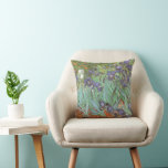 Vincent van Gogh - Irises Cushion<br><div class="desc">Irises (1889) by Van Gogh is a vintage post impressionism fine art floral nature painting. A group of purple bearded irises and a single white iris flower growing in a garden. It was one of his first paintings while he was at the asylum in Saint-Remy-de-Provence. In 1987 it became the...</div>