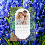 Vincent Van Gogh Irises Floral Photo Wedding Invitation<br><div class="desc">Elegant modern floral  wedding invitation featuring Vincent Van Gogh Irises painting and your custom photo.</div>