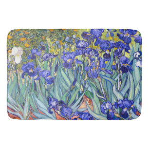Vincent Van Gogh Irises Floral Vintage Fine Art Bath Mat