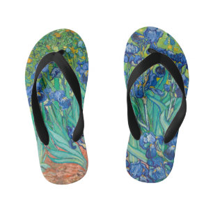 Vincent Van Gogh Irises Floral Vintage Fine Art Kid's Jandals