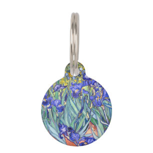 Vincent Van Gogh Irises Floral Vintage Fine Art Pet Tag