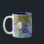 Vincent Van Gogh Irises Floral Vintage Fine Art Two-Tone Coffee Mug<br><div class="desc">Vincent Van Gogh Blue Irises Floral Fine Art Irises is one of many paintings of irises by the Dutch Post-Impressionist artist Vincent van Gogh. Like many artists of his time Van Gogh was influenced by Japanese ukiyo-e woodblock prints. The strong outlines, unusual angles, including close-up views, is a typical element...</div>