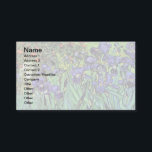 Vincent Van Gogh - Irises - Flower Lover Fine Art Business Card<br><div class="desc">Oil on canvas from 1889 showing beautiful purple irises that Van Gogh painted while staying at the Asylum at Saint Paul-de-Mausole in Saint-Remy, France. While many versions of this painting show the flowers as blue, scientists studying the irises in one of Van Gogh's later paintings have found that the flowers...</div>