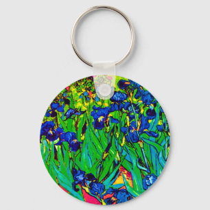 Vincent Van Gogh - Irises - Flower Lover Pop Art Key Ring