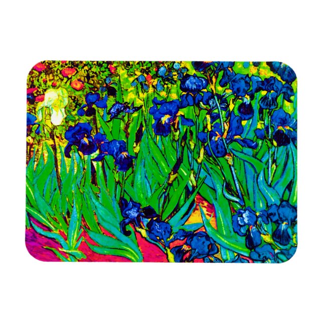 Vincent Van Gogh - Irises - Flower Lover Pop Art Magnet (Horizontal)