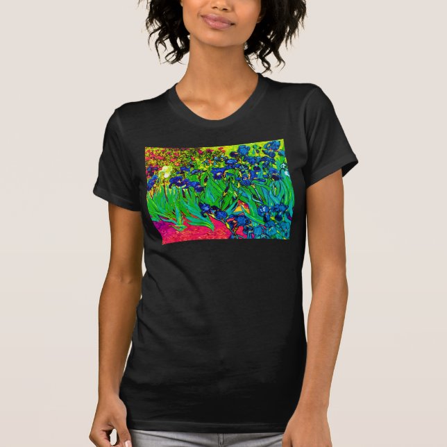 Vincent Van Gogh - Irises - Flower Lover Pop Art T-Shirt (Front)