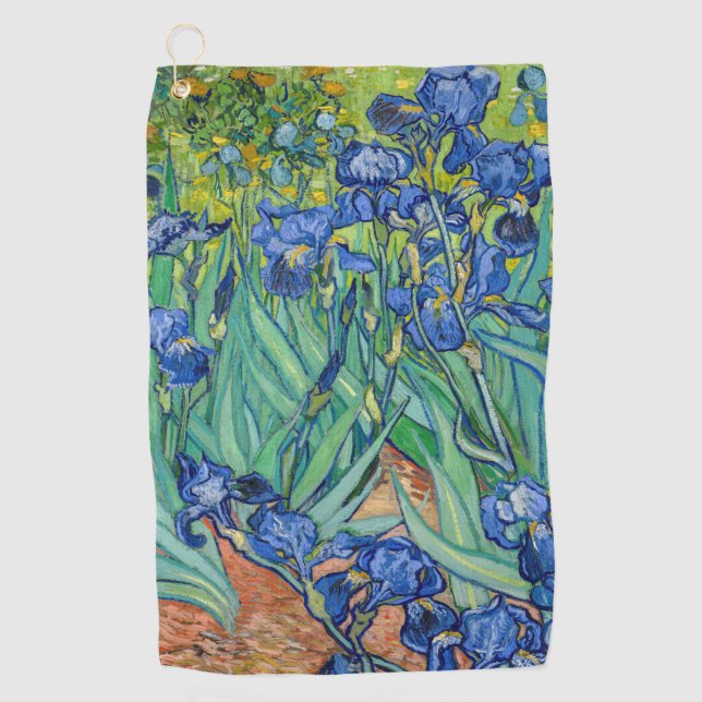 Vincent Van Gogh - Irises Golf Towel (Front)
