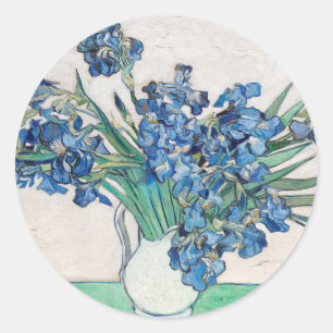 Vincent Van Gogh. Irises. Impressionism floral Classic Round Sticker