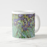 Vincent van Gogh - Irises Large Coffee Mug<br><div class="desc">Irises (1889) by Van Gogh is a vintage post impressionism fine art floral nature painting. A group of purple bearded irises and a single white iris flower growing in a garden. It was one of his first paintings while he was at the asylum in Saint-Remy-de-Provence. In 1987 it became the...</div>