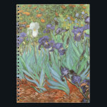 Vincent van Gogh - Irises Notebook<br><div class="desc">Irises (1889) by Van Gogh is a vintage post impressionism fine art floral nature painting. A group of purple bearded irises and a single white iris flower growing in a garden. It was one of his first paintings while he was at the asylum in Saint-Remy-de-Provence. In 1987 it became the...</div>