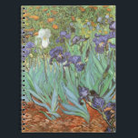 Vincent van Gogh - Irises Notebook<br><div class="desc">Irises (1889) by Van Gogh is a vintage post impressionism fine art floral nature painting. A group of purple bearded irises and a single white iris flower growing in a garden. It was one of his first paintings while he was at the asylum in Saint-Remy-de-Provence. In 1987 it became the...</div>